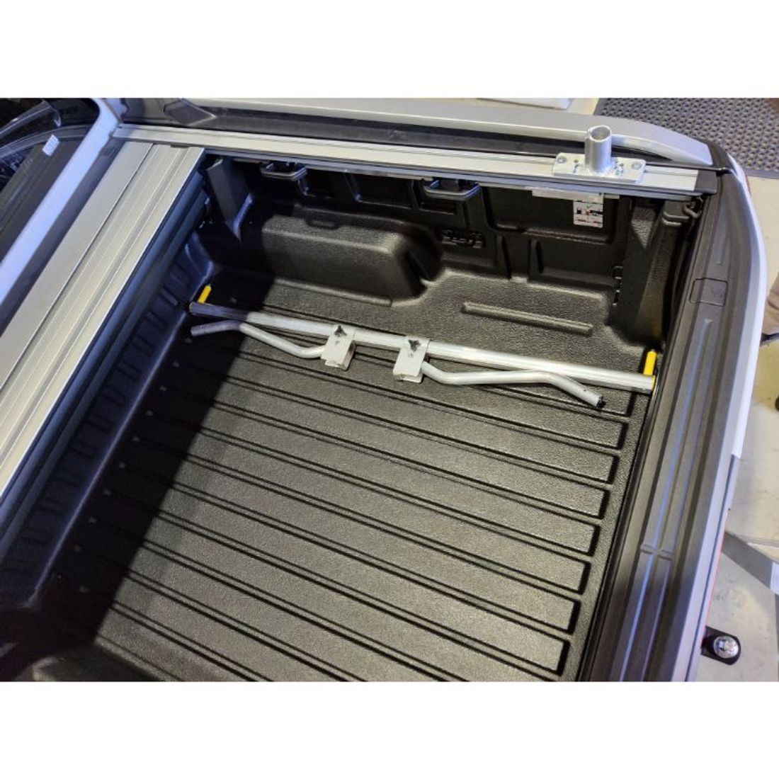 Collapsible Rear Rack stored away inside Next Gen Ford Ranger Wildtrak