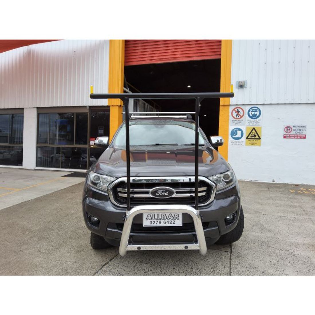 Polished Nudgebar & Hrack Set to suit 2019 Ford Ranger XLT Tech Pack
