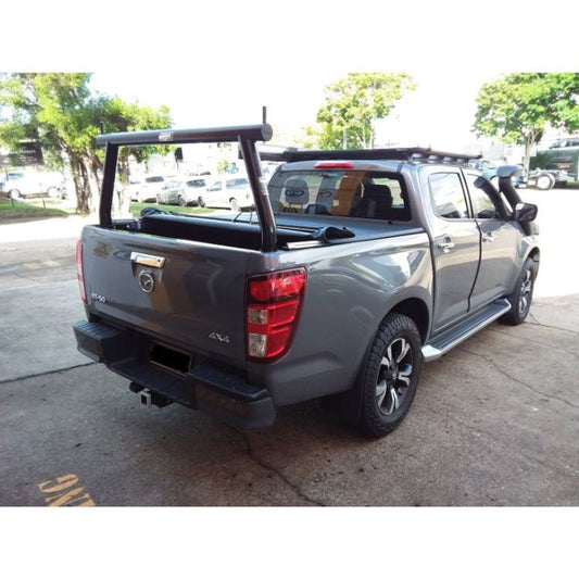 Satin Black Rear Removable Trade TekRack with Capped Ends & Rem. Pins to suit 2022 Mazda BT50