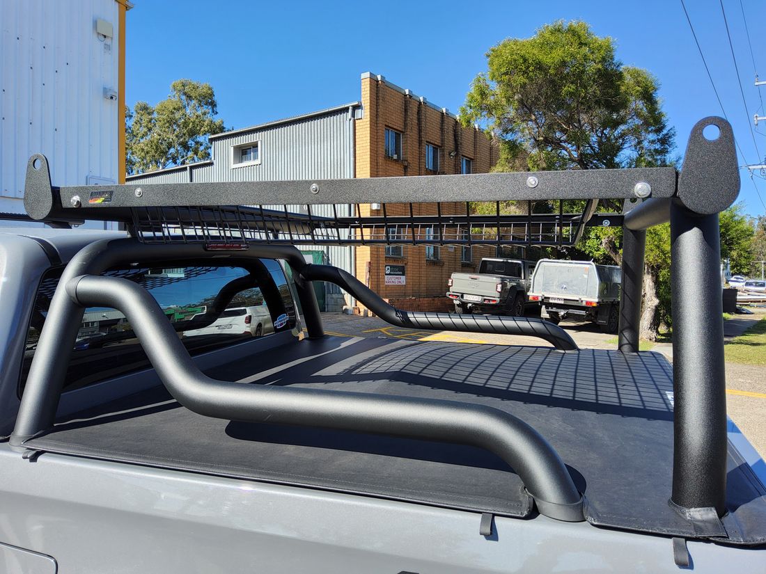 Black Adaptor Rack Set with Custom Rails to suit 2026 Isuzu DMax X-Rider