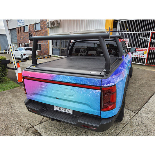 Textured Black 76mm Trade Rack set to suit BYD Shark with genuine Roller Shutter
