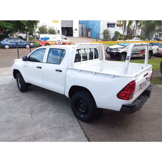 76mm Brush Finish Style Racks with Fold Down Ears to suit 2022 SR Hilux