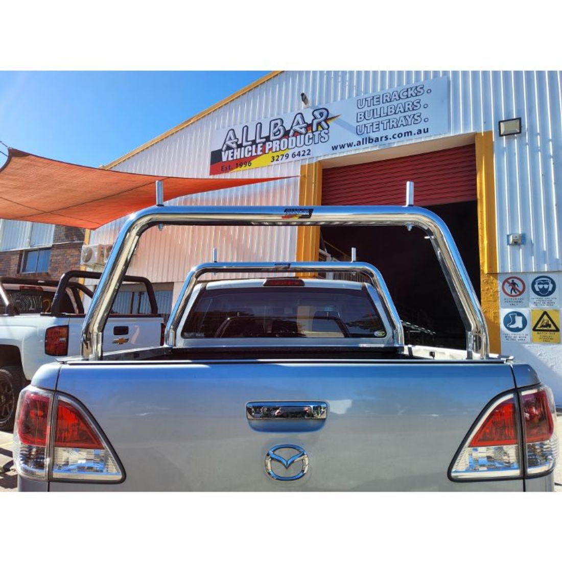76mm Polished FF/RR Style Racks with Pins to suit 2013 Mazda BT50