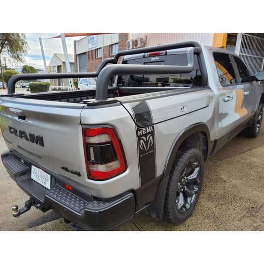 Custom 76mm Black extended arm Sportsbar to suit Ram Limited