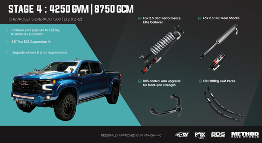 ORI Chevrolet Silverado 1500 2019 - 2026 GVM Package - Stage 4: The Heavy Hauler (4250kg GVM + GCM 8750kg)