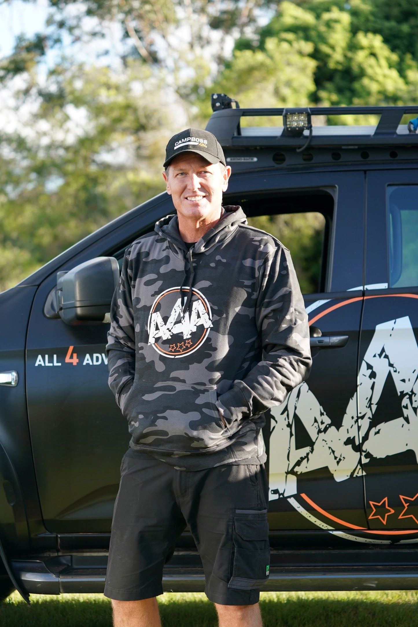 Hoodies - Black/Grey Camo A4A Stamp / M