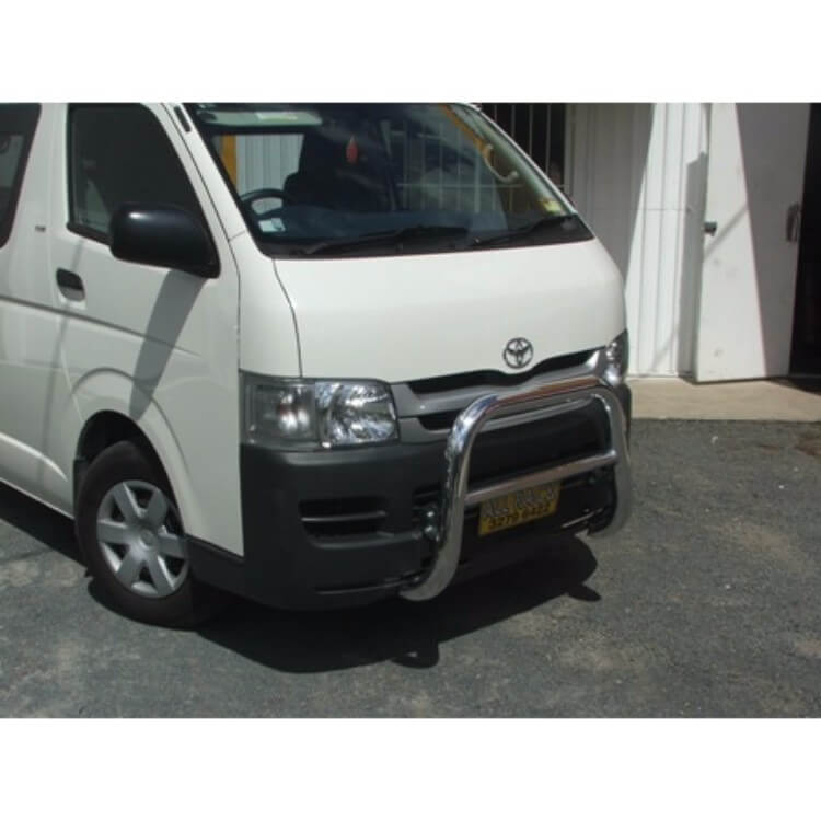 Polished Nudgebar Series II suitable for use with Toyota Hiace Commuter