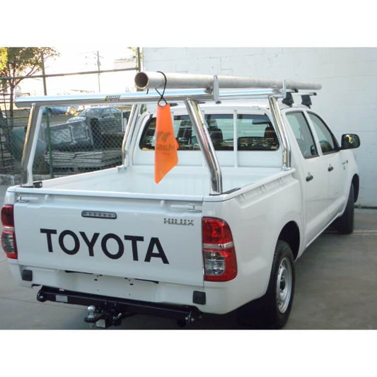 Polished Trade Racks suitable for use with Toyota Hilux SR