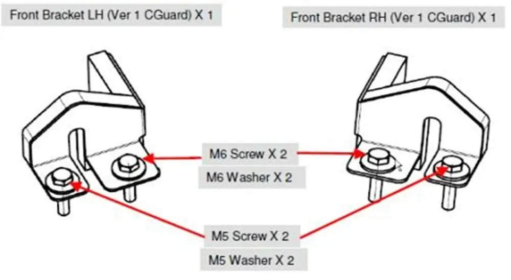 Replacement Front Bracket for EGR Soft Tonneau Cover - 1 Pair - Ford Ranger PX 2011-22 with V1 Cabin Guards (SFTC0045)  Ford Ranger PX 2011-2015