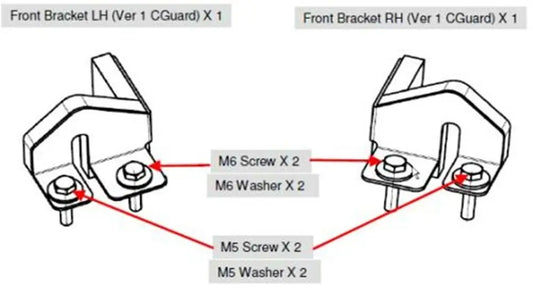 Replacement Front Bracket for EGR Soft Tonneau Cover - 1 Pair - Ford Ranger PX 2011-22 with V1 Cabin Guards (SFTC0045)  Ford Ranger PX 2011-2015