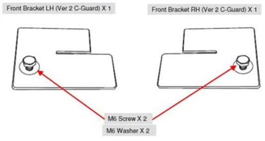 Replacement Front Bracket for EGR Soft Tonneau Cover - 1 Pair - Ford Ranger PX 2011-22 with V2 Cabin Guards (SFTC0046)  Ford Ranger PX 2011-2015