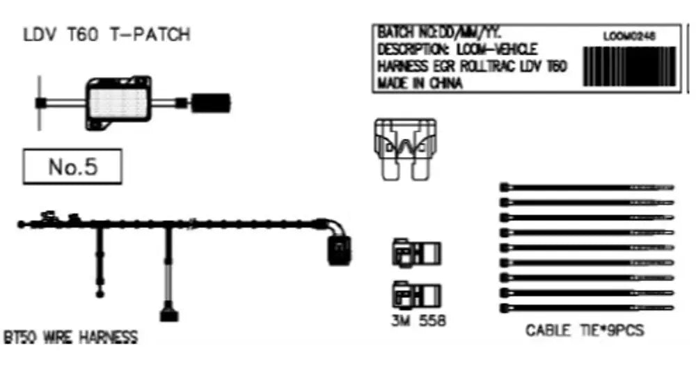 EGR RollTrac Vehicle Loom Kit - LDV T60 - LDV T60 2021-Onwards