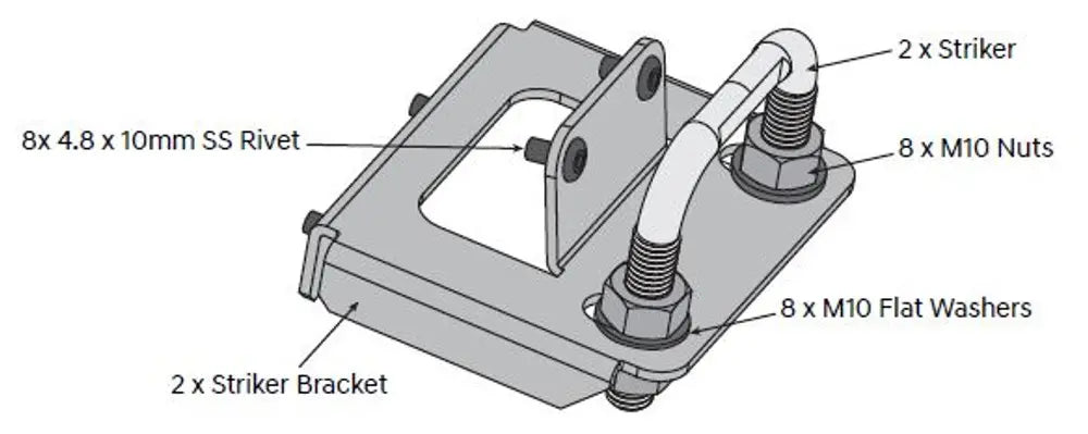Load Shield Replacement Striker Bracket  Ford Ranger PX 2011-2015