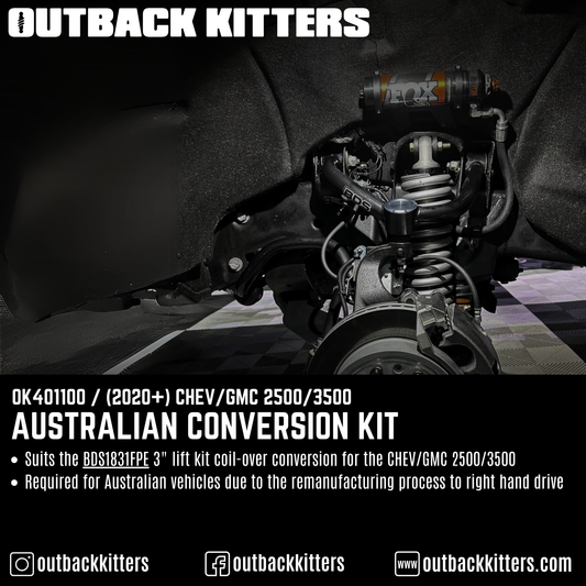 Australian Conversion Kit for BDS1831FPE - 3\" Coil-over Conversion 2020+ Chev/GMC 2500/3500