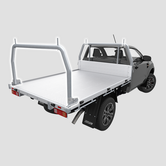 Rear Ladder Rack Round Tube (Pin Ears) - Steel Tray