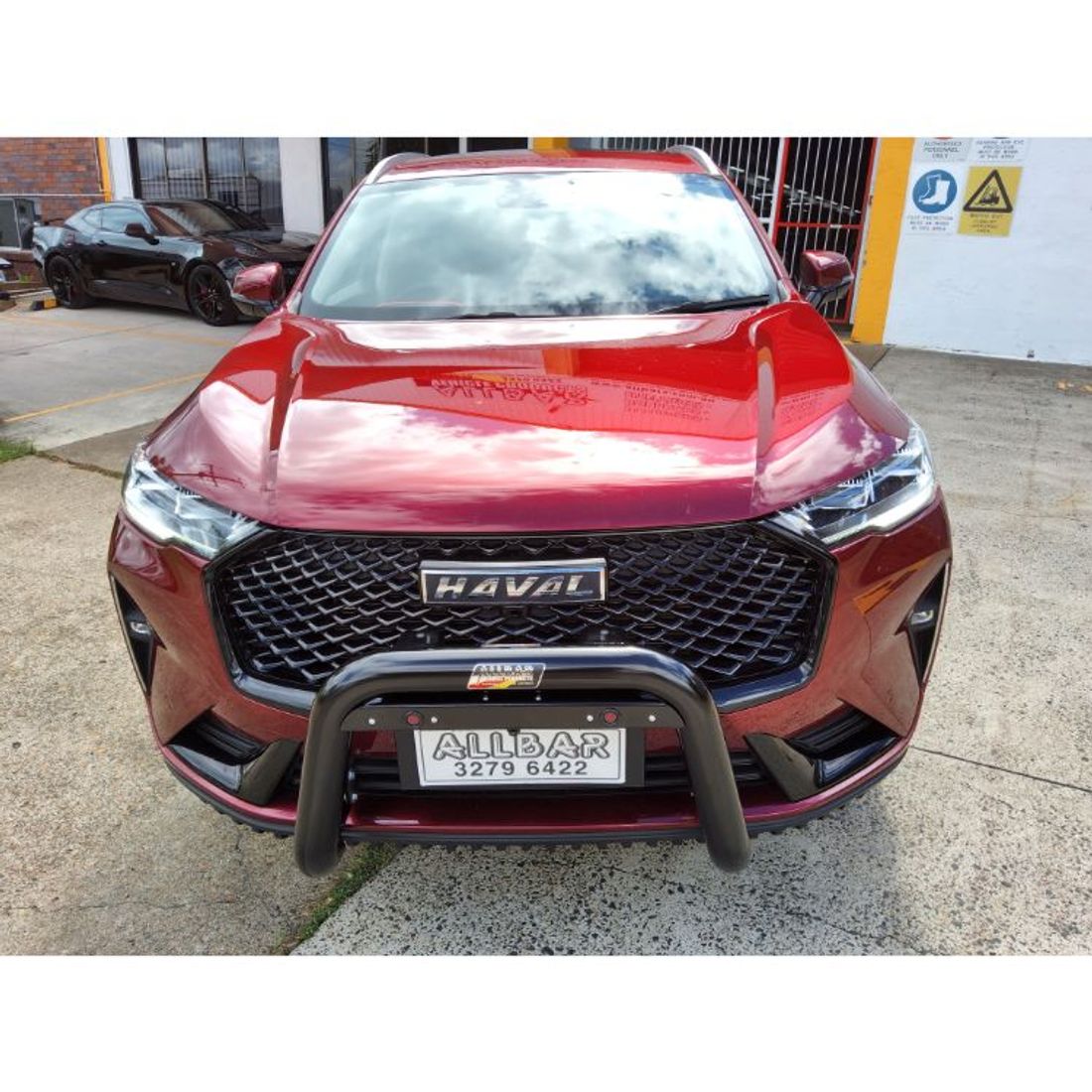 Black 76mm Alloy Nudgebar with Spot Light Tabs to suit 2022 Haval H6 Ultra