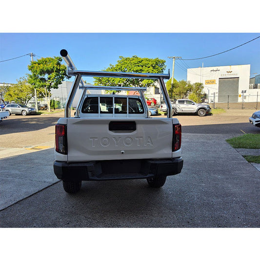 Polished Alloy 76mm Trade Racks to suit 2026 Toyota Hilux D/Cab