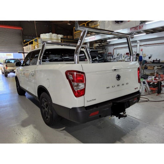 76mm Polished front fixed/rear removable Trade Rack set to suit 2022 Ssangyong Musso