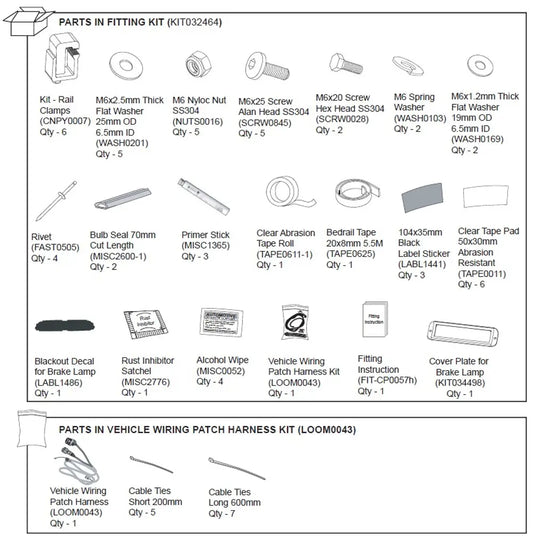 Premium Canopy Hardware Fitting Kit - Ford Ranger PX 2011-22  Ford Ranger PX 2011-2015