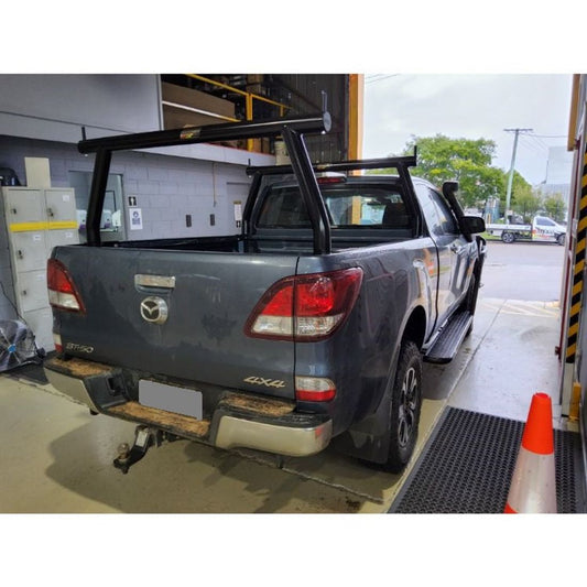Satin Black FF/RR Trade Rack set (TekRack with Capped Ends & Rem. Pins) to suit 2018 Mazda BT50