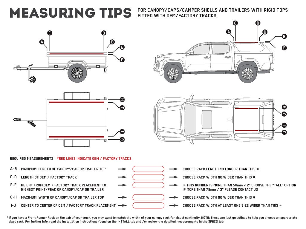 Ute Canopy or Trailer with OEM Track Slimline II Rack Kit / Tall / 1165mm(W) X 2368mm(L)