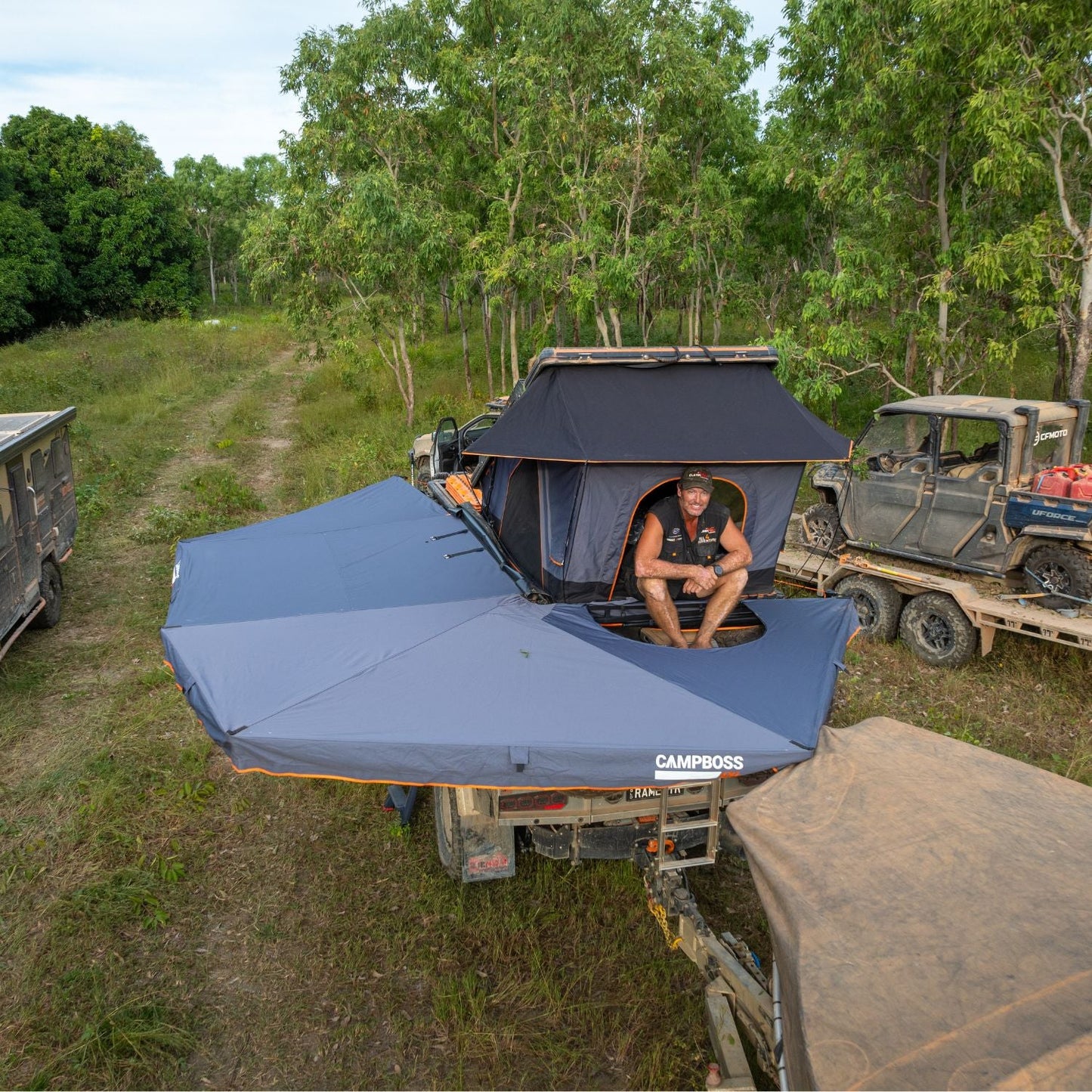 Boss Shadow 270XL Awning With Zip Rooftop Tent Entry - LHS Passenger Side