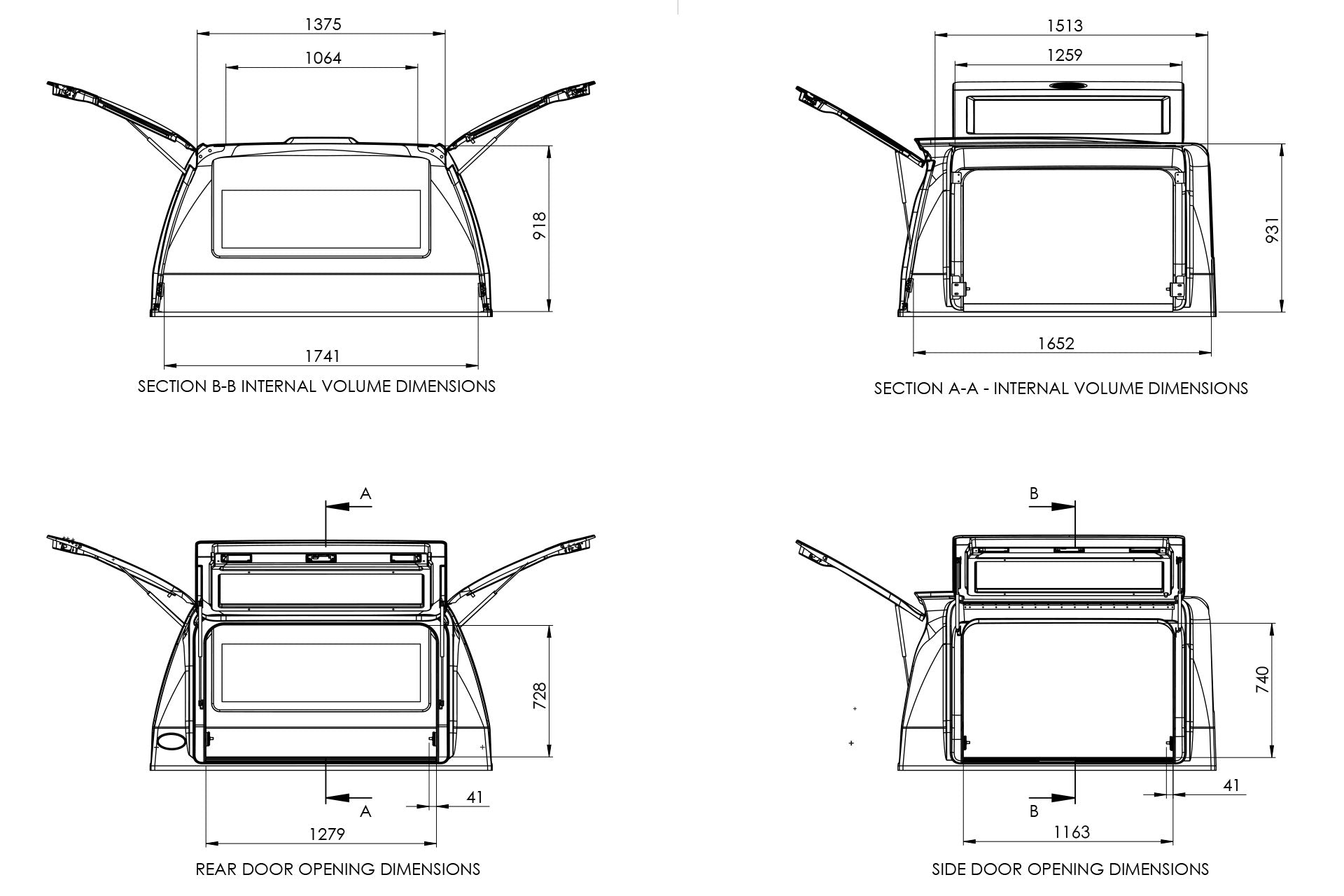 AWL IX canopy dimensions diagram